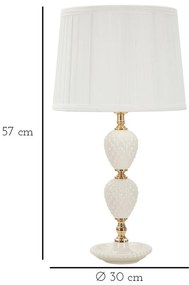 Fehér asztali lámpa textil búrával (magasság 57 cm) Torre – Mauro Ferretti