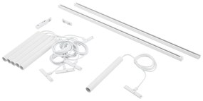 Modern sínrendszer 6 fehér függőlámpa foglalattal, 1 fázisú - Slimline Keno