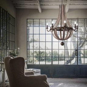 Ideal Lux - Csillár láncon MILLENNIUM 8xE14/40W/230V átm. 92 cm Nyírfa/barna