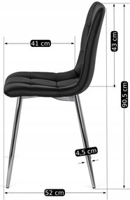 Fekete Eco-bőr Étkezőszék ENZO