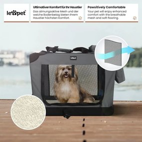 Leopet® Szállítódoboz kutyáknak S 49,5x34,5 x 35 cm antracit