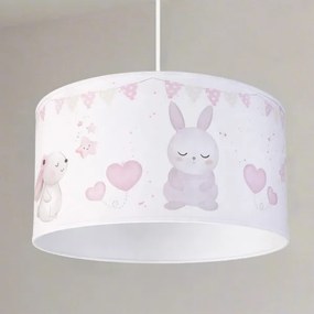 Brilagi - LED gyerekszoba függőlámpa zsinóron BOBO 1xE27/60W/230V Ø 35 cm fehér/nyuszik