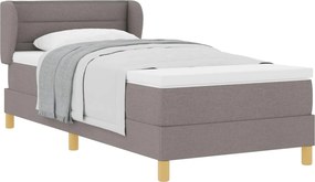 vidaXL Boxrugós ágy matracmal fejtámlával Tópszínű 80 x 200 cm szövet