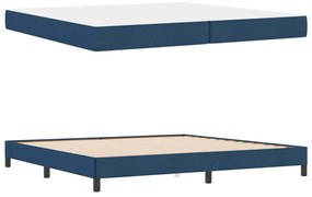 Boxrugós ágy matracmal Kék 200 x 200 cm szövet
