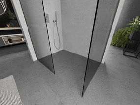 Mexen Kioto, 2 falas Walk-In zuhany paraván 160 x 95 cm, 8 mm átlátszó üveg, csiszolt acél profil, 800-160-202-97-00-095