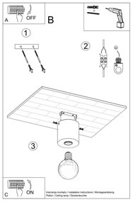 Sollux SL.0672 - Mennyezeti lámpa SALGADO 1xE27/60W/230V fa