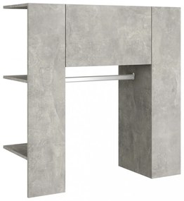 betonszürke szerelt fa előszobaszekrény 97,5 x 37 x 99 cm