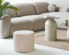 Taupo puff, bordás szövetből, bézs