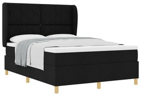 Boxspring Ágy Matrac Készlettel Fekete 140x200 cm Szövet