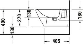 Duravit 27271500002 - Függesztett bidé D-CODE kerámia/fényes fehér