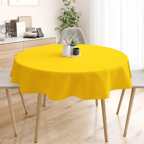 Goldea loneta dekoratív asztalterítő - mélysárga színű - kör alakú Ø 110 cm