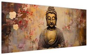 Kép - Buddha, festészet (120x50 cm)