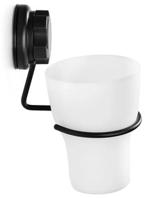 Fekete öntapadós fém fogkefetartó pohár Bestlock Black – Compactor