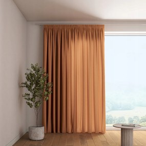 Függöny ráncoló szalaggal 1 db 130x245cm fahéjszínű