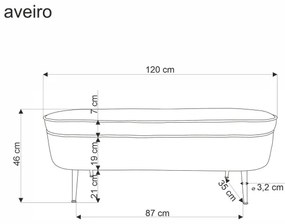 Pad tárolóhellyel AVEIRO 46x120 cm fehér