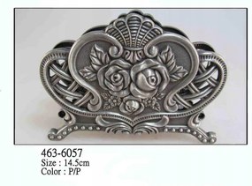 Stílusos fém szalvétatartó, retro, ón színű