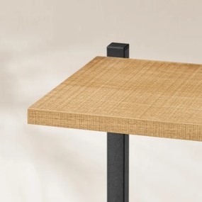 LOREDO virágtartó tölgyfa dekorral, fekete