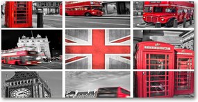 Fotó kép edzett üveg kollázs London 140x70