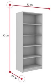 MALITA 3 polcrendszer, 80x190x42, szürke