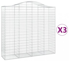 3 db íves horganyzott vas gabion kosár 200x50x180/200 cm