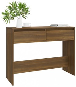 barna tölgyszínű szerelt fa dohányzóasztal 100x35x76,5 cm