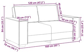 kétszemélyes bordó színű szövetkanapé 120 cm