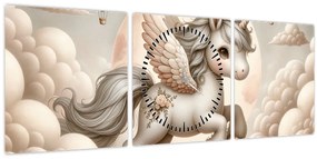 Kép - Egyszarvú a felhőkben (órával) (90x30 cm)