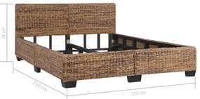 természetes rattan ágykeret 140 x 200 cm