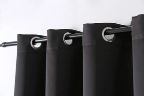 Függöny OXFORD LIGHT 140x270 cm, fekete Felfüggesztés: Hullámos sínszalag