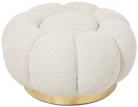 FLOREL design boucle puff - beige/fehér/mályva