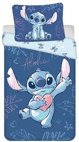 Disney Lilo és Stitch, A csillagkutya Aloha Blue ágyneműhuzat 140×200cm, 70×90 cm