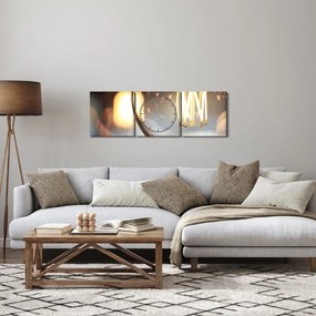 Izzó villanykörte képe (órával) (90x30 cm)