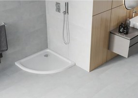 Mexen Flat félkör alakú slim zuhanytálca 70 x 70 cm, fehér, króm szifon - 41107070