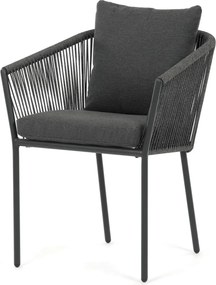 Kerti szék, alumínium, szövet, szürke, AZC-C1179 GREY