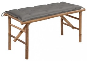 összecsukható bambusz kerti pad párnával 118 cm