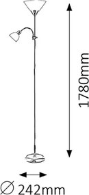 Brilagi - Állólámpa ARIANA 1xE27/100W/230V + 1xE14/25W matt króm