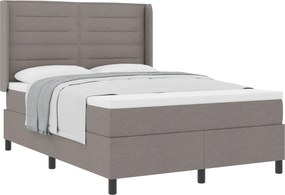 vidaXL Boxrugós ágy matracmal fejtámlával Tópszínű 140 x 190 cm szövet