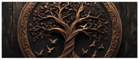 Kép – Fából készült életfa (120x50 cm)