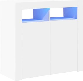 vidaXL fehér tálalószekrény LED-világítással 80 x 35 x 75 cm