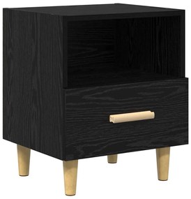 Éjjeliszekrény 2 pcs Musta tammi 40 x 35 x 47.5 cm Faanyag