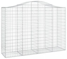 8 db íves horganyzott vas gabion kosár 200x50x140/160 cm