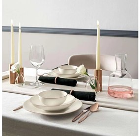 18 részes étkészlet fehér/rézszínű/porcelán