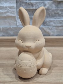 Húsvéti nyuszi bézs nyuszi tojás dekoráció 10 cm