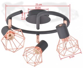 mennyezeti lámpa 3 db 12 W-os LED izzós villanykörtével