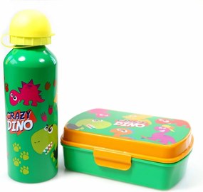 Dinoszaurusz Crazy szendvicsdoboz + alumínium kulacs szett