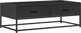 vidaXL fekete szerelt fa és fém dohányzóasztal 100 x 50 x 35 cm