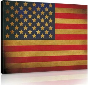 Vászonkép 100x75 Amerikai zászló vintage stílusban a nappaliba vagy az irodába