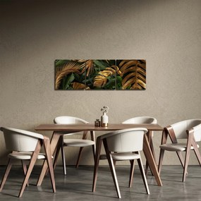 Kép - Arany levelek (órával) (90x30 cm)