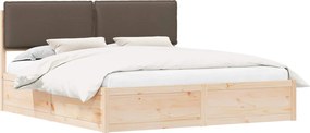 vidaXL Ágykeret Kárpitozott Fejtámlával Tópszínű 200 x 200 cm