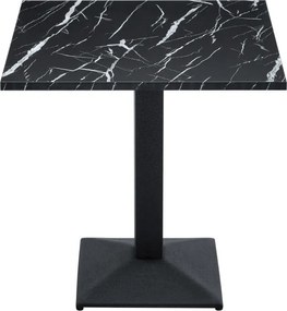 Bisztró asztal, fekete márvány/fekete, 70x70 cm, RINALDO TYP 1